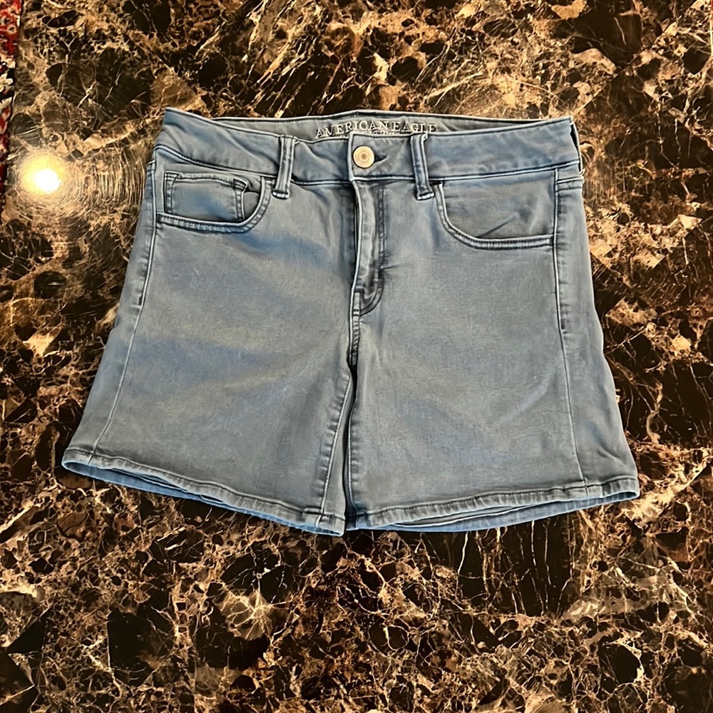 American Eagle Super Stretch Faded Blue Shorts